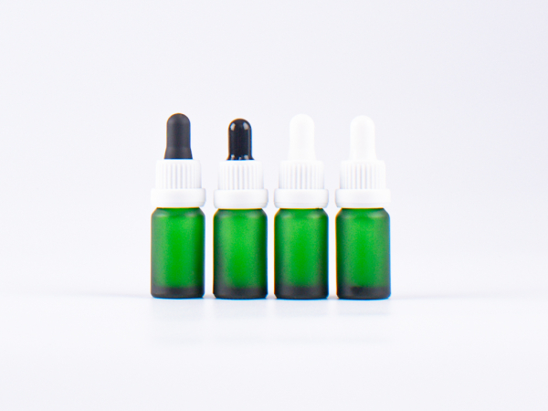 Grünglasflasche 10ml, mit Pipette OV weiss